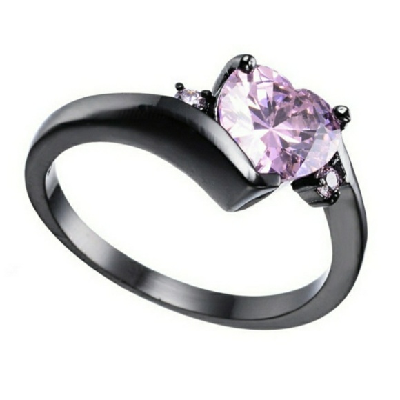 Black Gold filled Onyx Cubic Zirconia Gift Ring - Picture 2 of 2